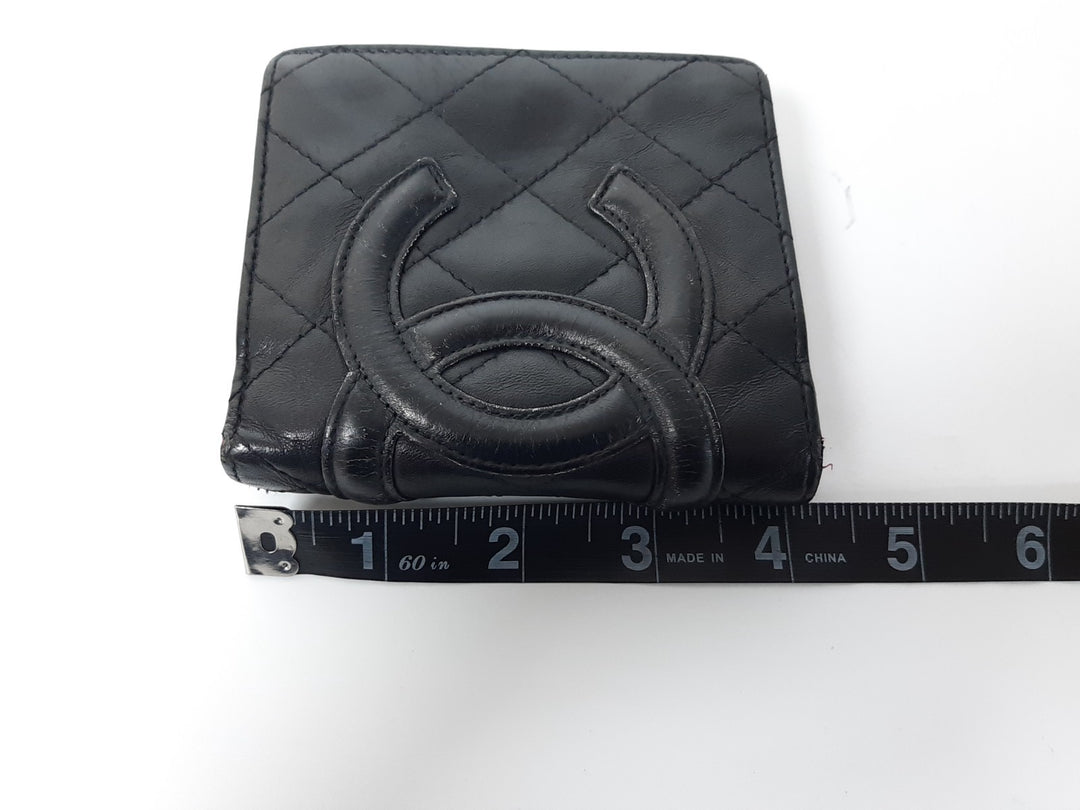 CHANEL Cambon Folding Lambskin Black x White Pink Silver Hardware10