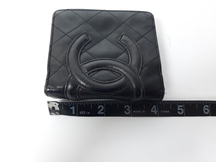 CHANEL Cambon Folding Lambskin Black x White Pink Silver Hardware10