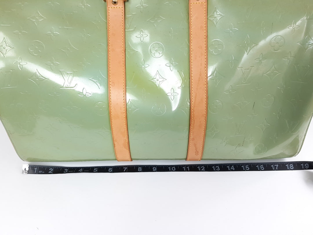 Louis Vuitton Vernis Mercer Boston Hand Bag Light Green M91001 BA091913