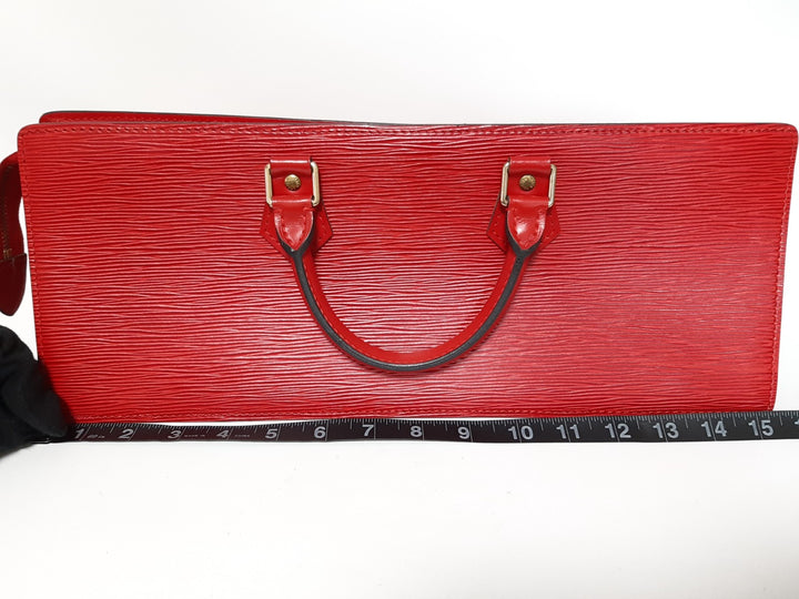 Louis Vuitton Sac Triangle Epi Handbag M52097 Red Gold Hardware MI09556