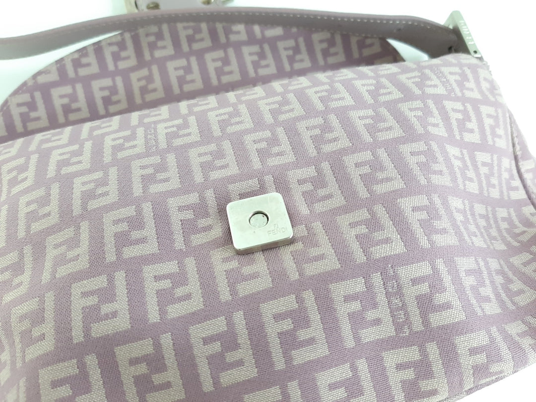 FENDI Zucca Mamma Baguette Shoulder Hand Bag Canvas Leather Pink Dust Bag9