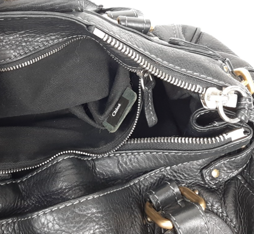 Chloe Paddington Black Glod Padlock Key Women's Hand Shoulder Bag10