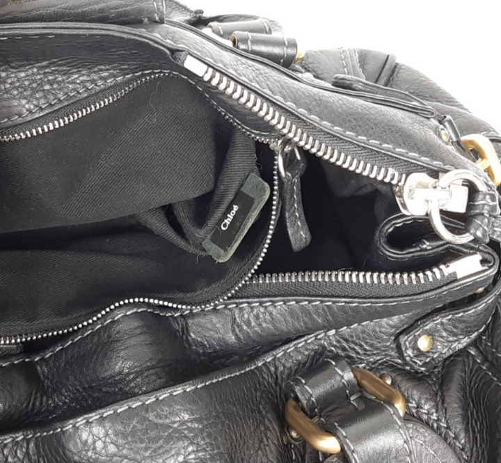 Chloe Paddington Black Glod Padlock Key Women's Hand Shoulder Bag10