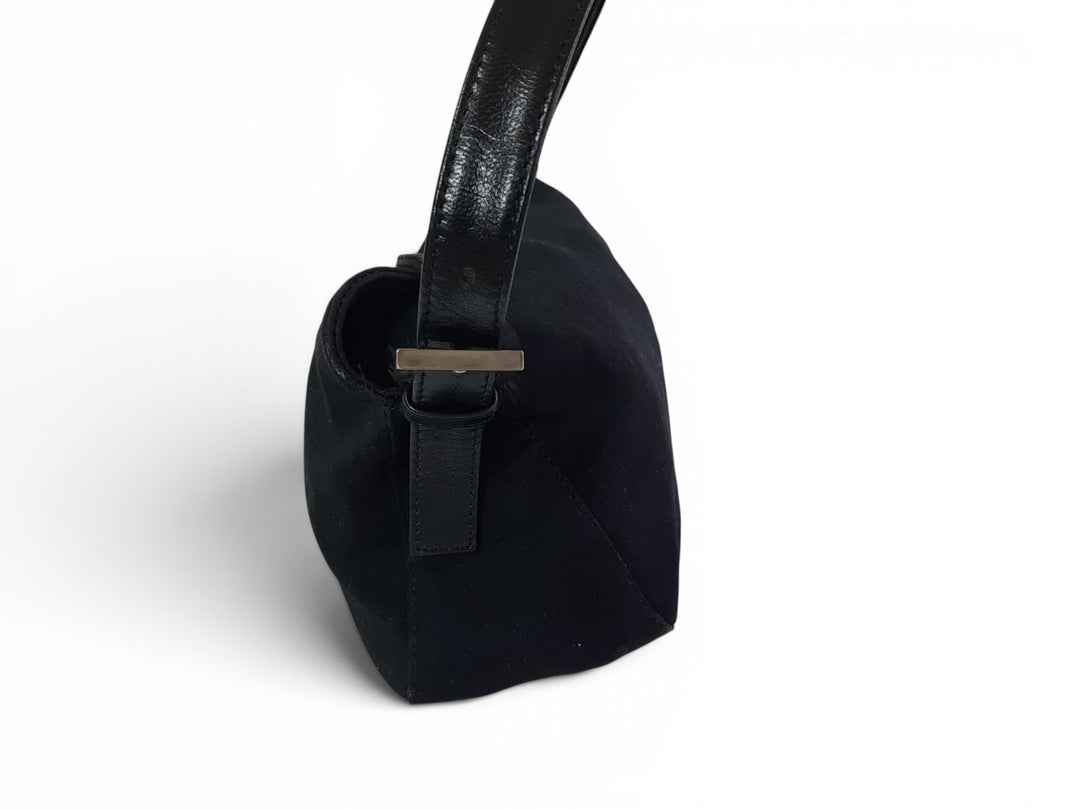 FENDI Zucca Mamma Baguette Shoulder Hand Bag Canvas Leather Black2