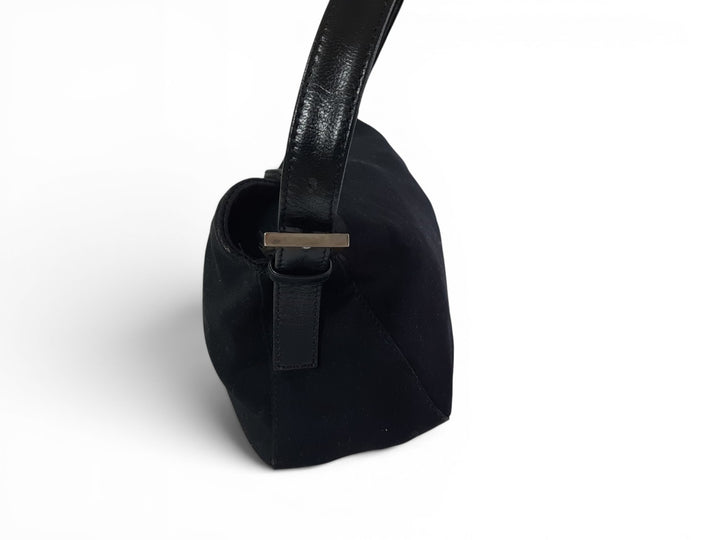 FENDI Zucca Mamma Baguette Shoulder Hand Bag Canvas Leather Black2