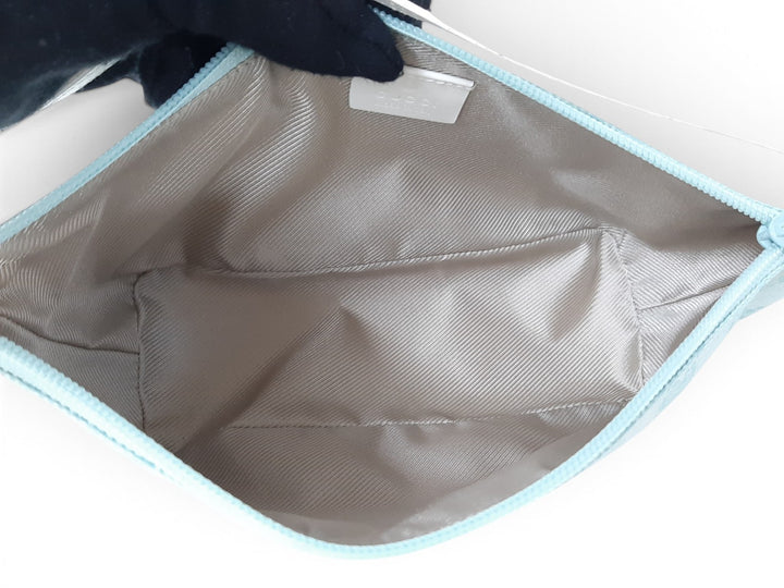 Gucci Bag Accessory Pouch Purse GG Canvas Blue White Gold Hardware6