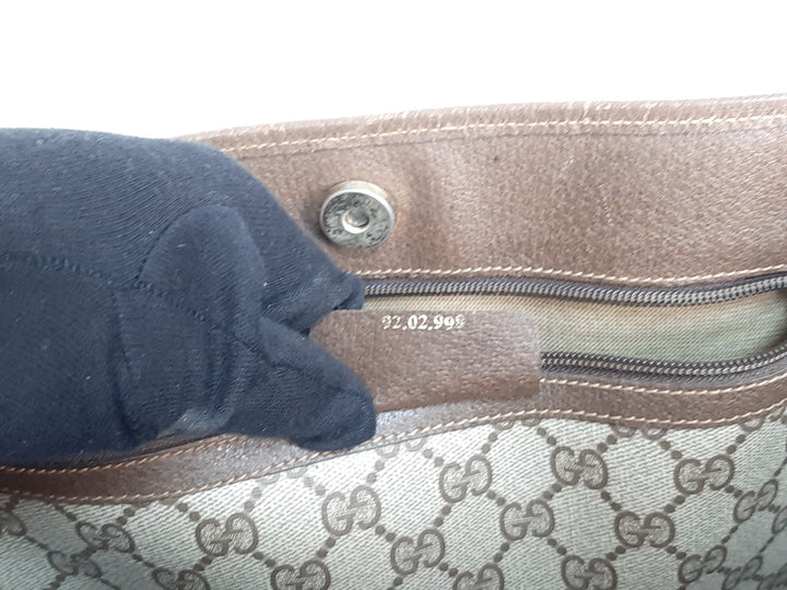 Gucci Sherry Line Tote Bag Shoulder Bag GG Pattern Brown PVC Leather10