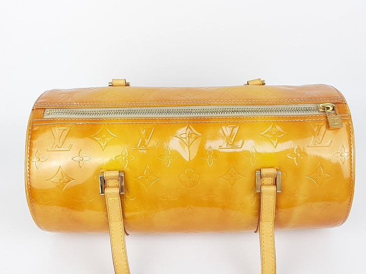 Louis Vuitton Vernis Bedford Hand Bag M91006 Monogram Yellow TH09592
