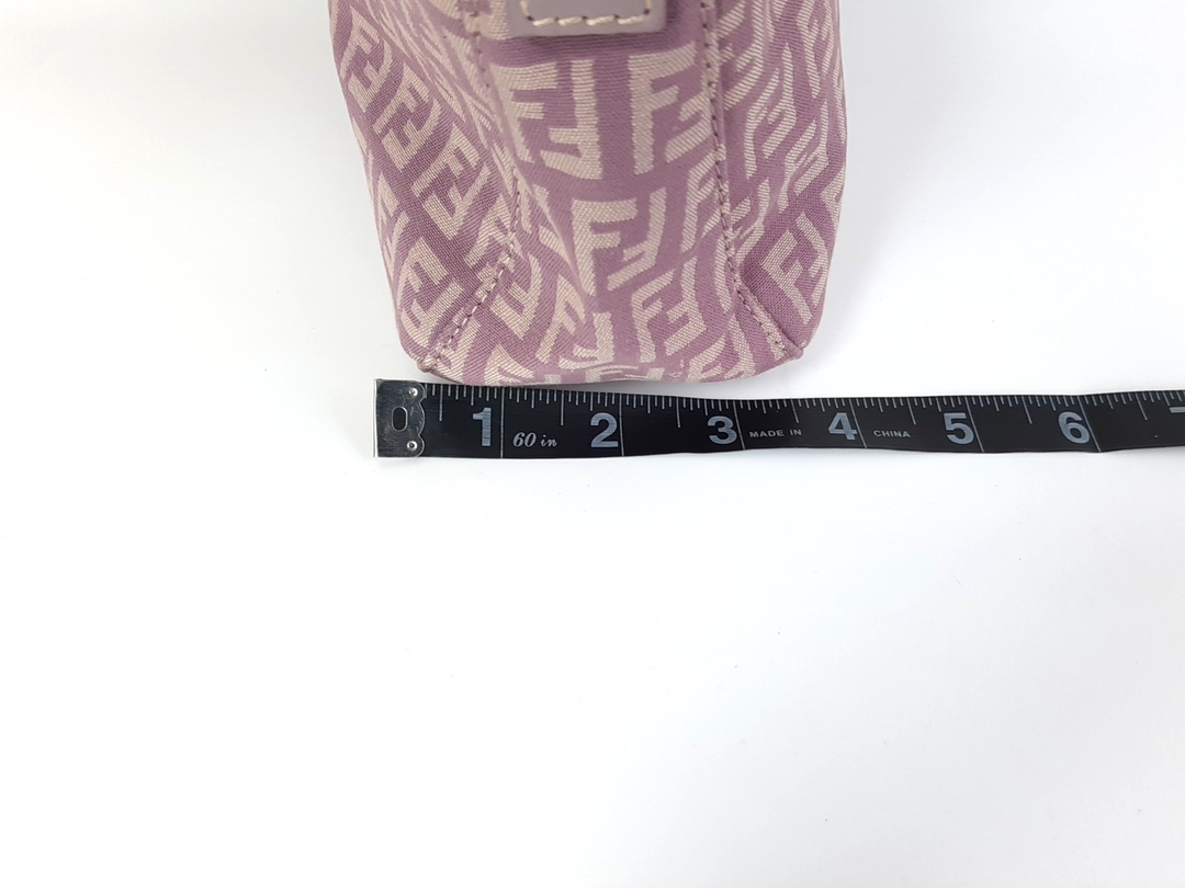 FENDI Zucca Mamma Baguette Shoulder Hand Bag Canvas Leather Pink Dust Bag18