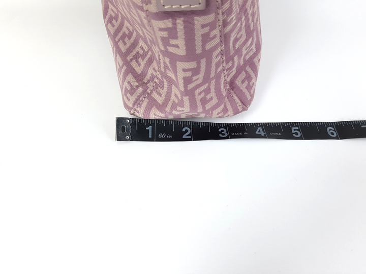 FENDI Zucca Mamma Baguette Shoulder Hand Bag Canvas Leather Pink Dust Bag18