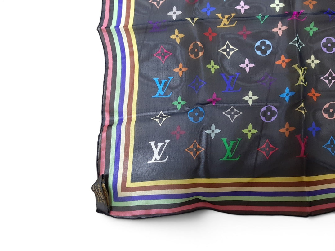 Louis Vuitton Multicolor Scarf Monogram Black Takashi Murakami Box9