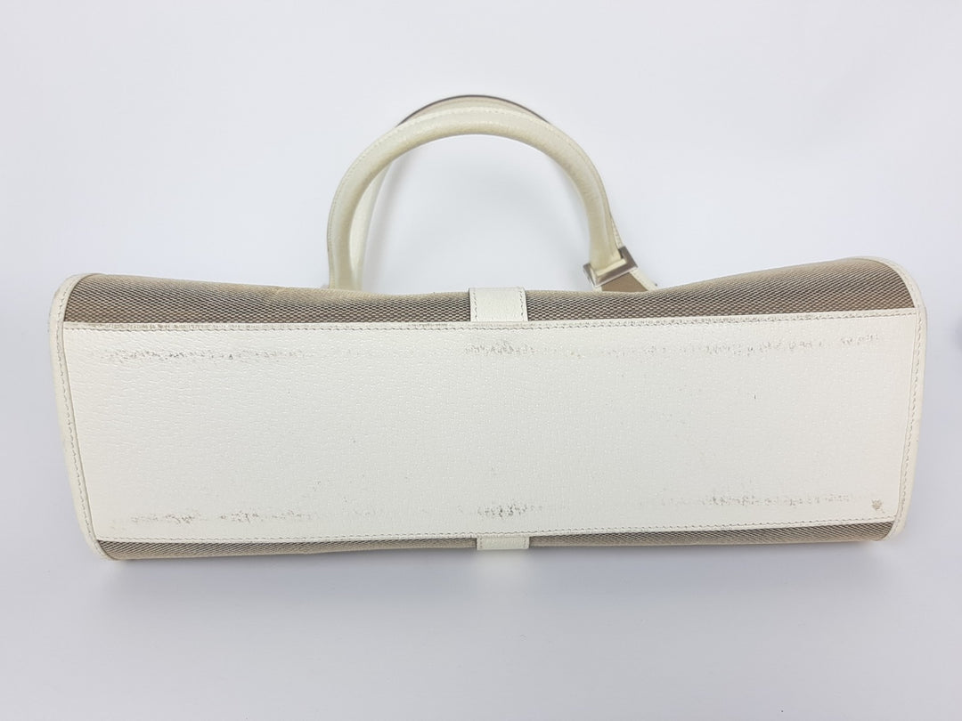 Gucci Jackie GG Canvas Handbag One Shoulder Tote Bag Beige Brown Silver Hardware8