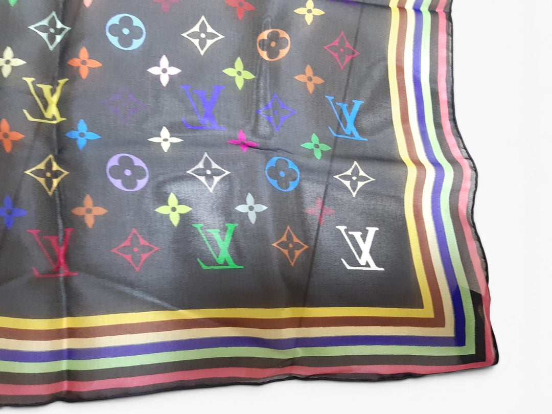 Louis Vuitton Multicolor Scarf Monogram Black Takashi Murakami Box6