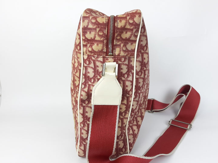 Christian Dior Trotter Canvas Pouch Shoulder Bag Red White No 1 Long Strap2