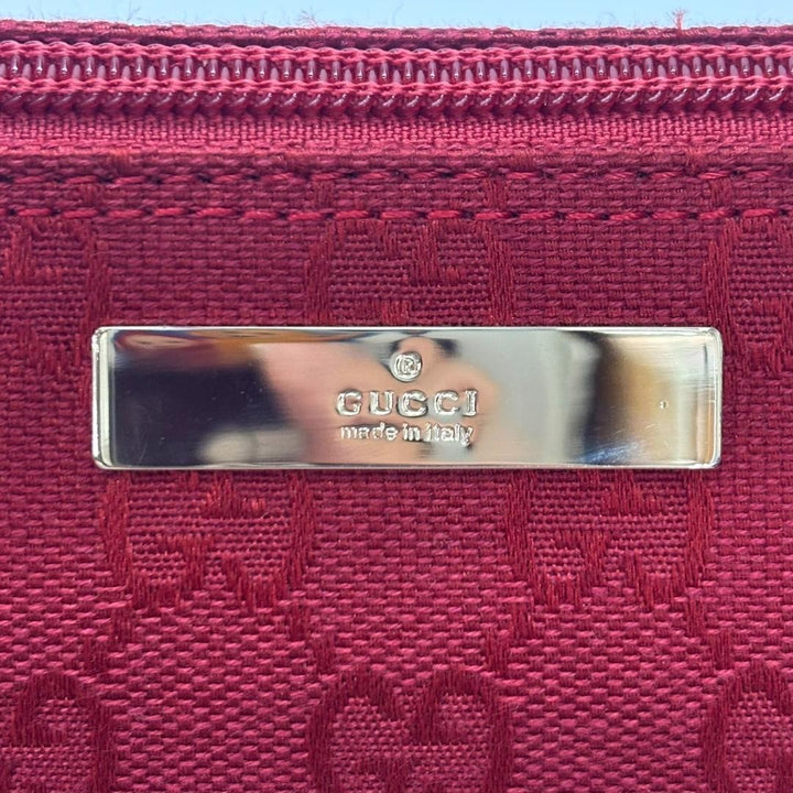 Gucci Bag Accessory Pouch Purse GG Canvas Red Silver Hardware13