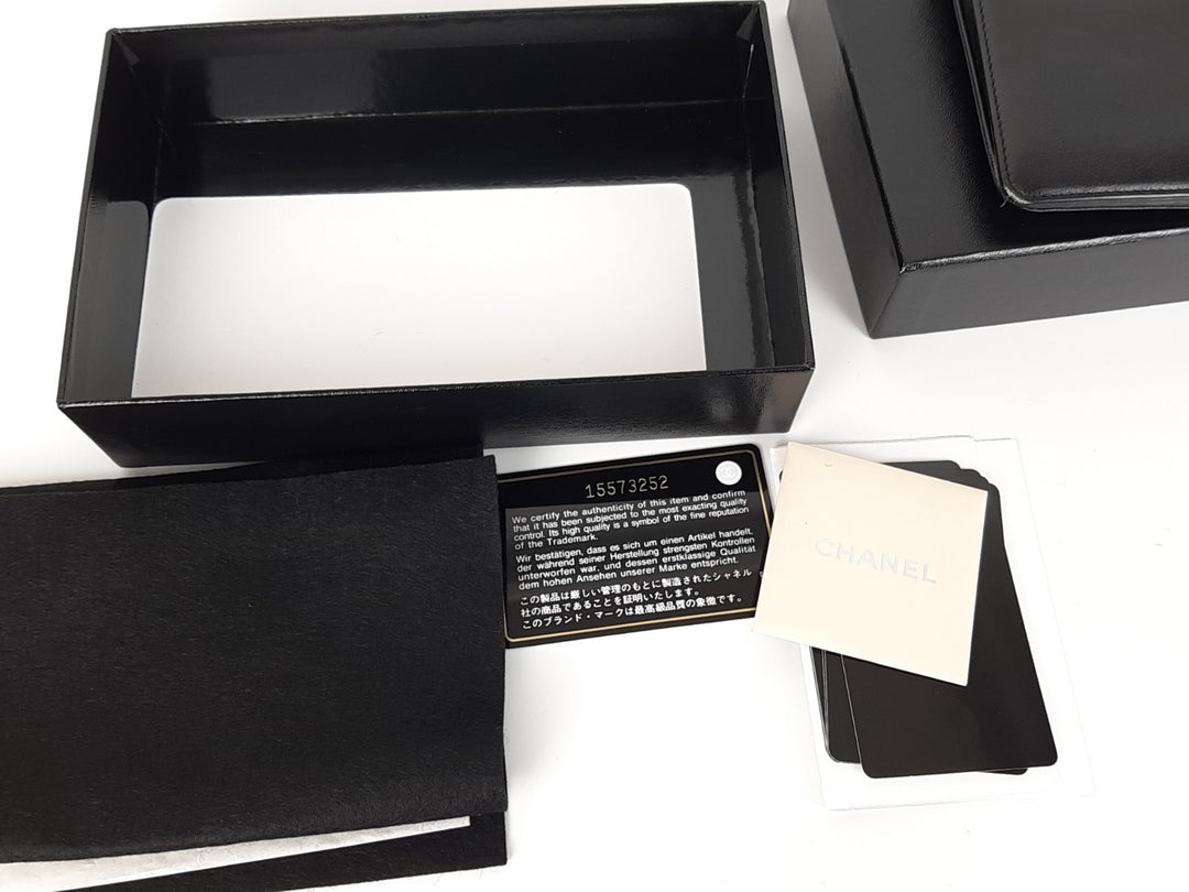 CHANEL CC Logo Black Leather Bifold Long Wallet Silver Hardware with Box13