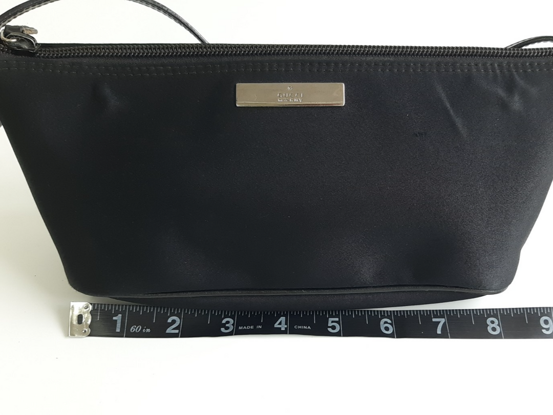 Gucci Bag Accessory Pouch Purse GG Canvas Black Silver Hardware9