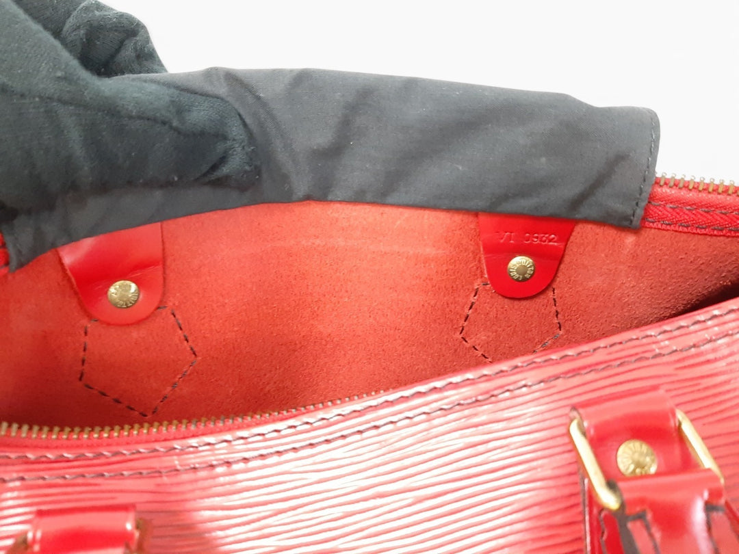 Louis Vuitton Handbag Speedy 30 M43007 Epi Red Boston Bag VI0932 Padlock Key14