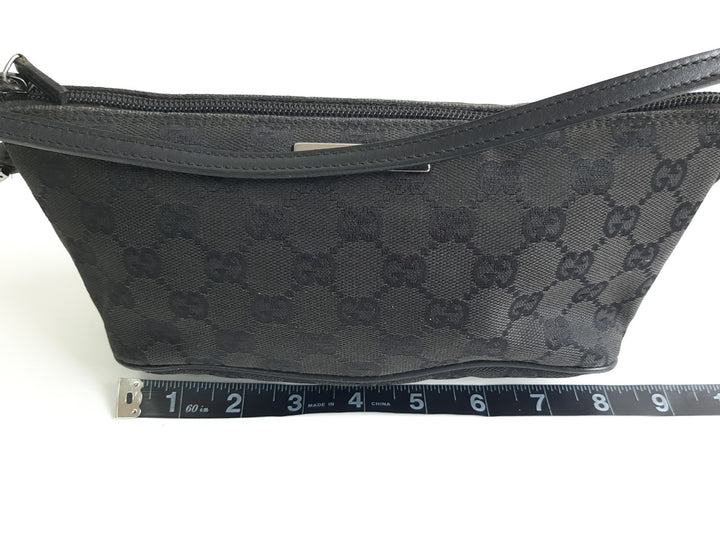 Gucci Bag Accessory Pouch Purse GG Canvas Black Silver Hardware10