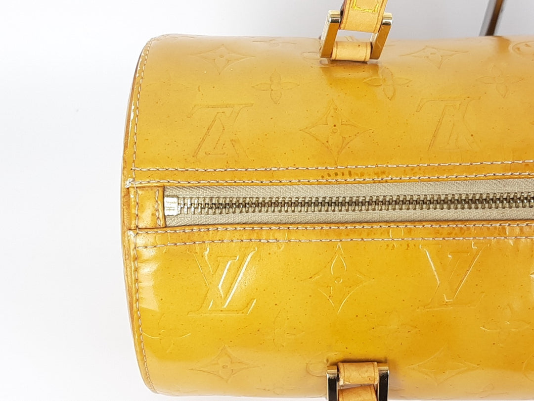 Louis Vuitton Vernis Bedford Hand Bag M91006 Monogram Yellow TH19286