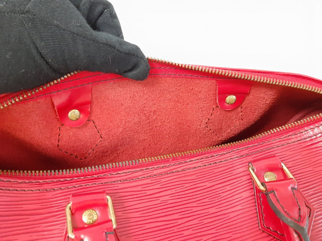 Louis Vuitton Handbag Speedy 30 M43007 Epi Red Boston Bag VI0932 Padlock Key12
