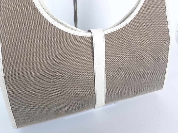 Gucci Jackie GG Canvas Handbag One Shoulder Tote Bag Beige Brown Silver Hardware4
