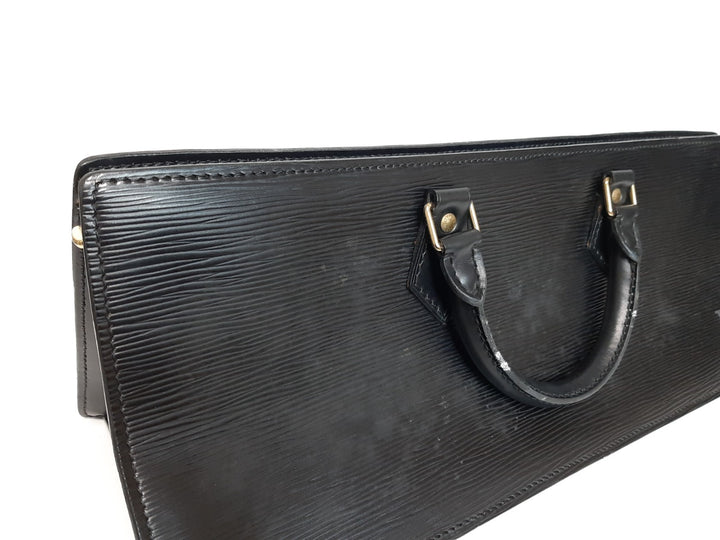 Louis Vuitton Sac Triangle Epi Handbag M52092 Black Gold Hardware MI09927