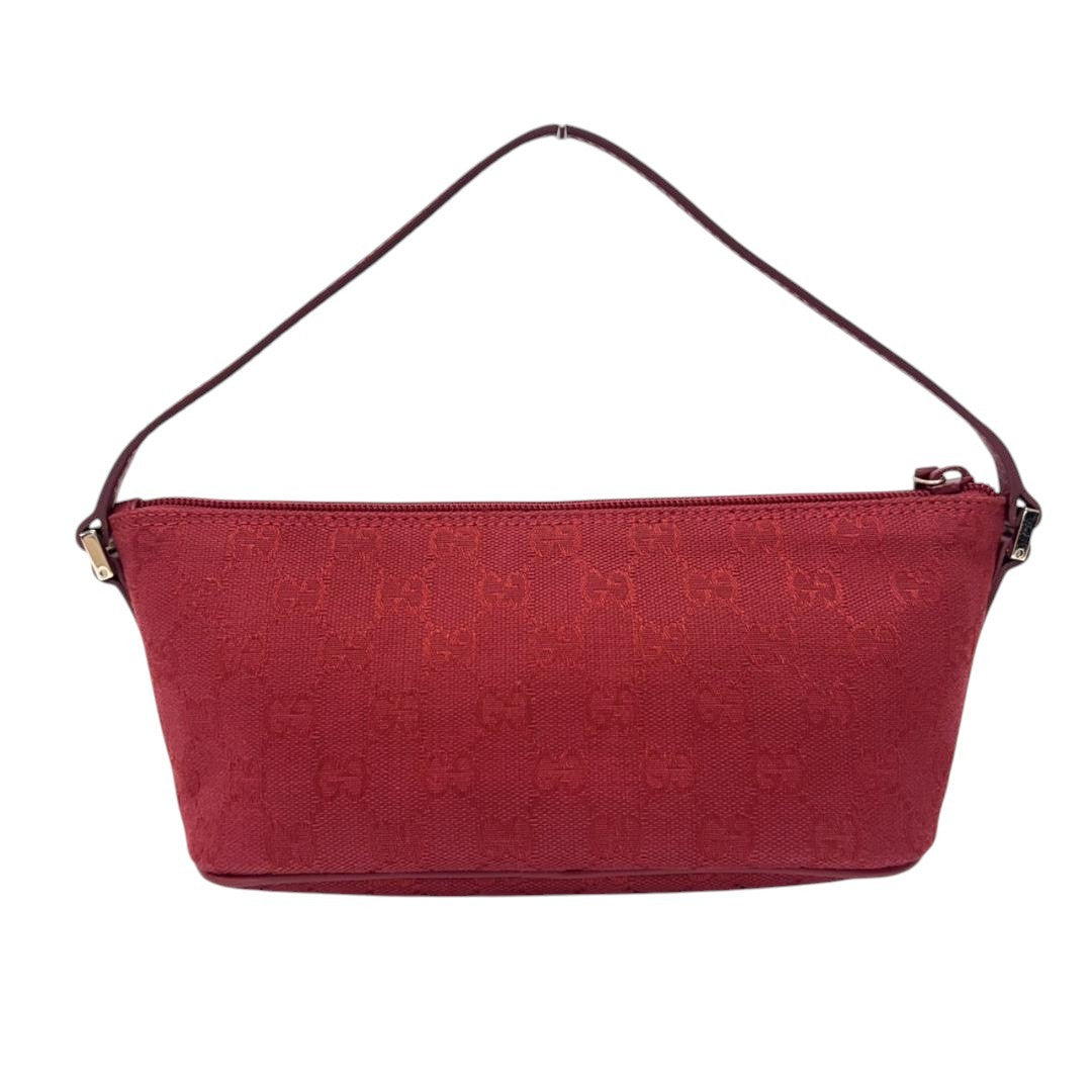 Gucci Bag Accessory Pouch Purse GG Canvas Red Silver Hardware1
