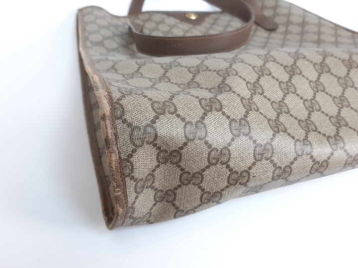 Gucci Sherry Line Tote Bag Shoulder Bag GG Pattern Brown PVC Leather4