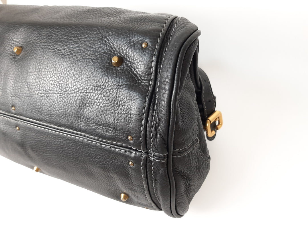 Chloe Paddington Black Glod Padlock Key Women's Hand Shoulder Bag7