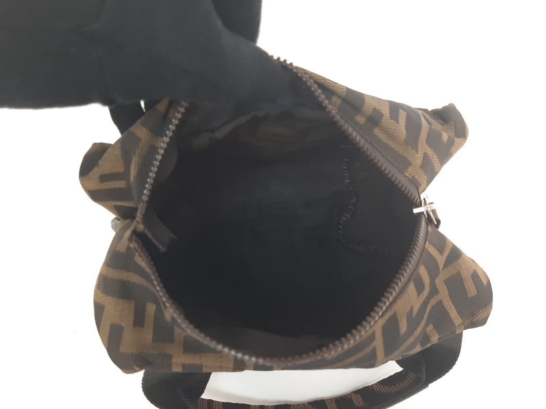 Fendi Zucca Mamma Baguette Brown Hand Bag Pouch Gold Hardware Canvas Leather8