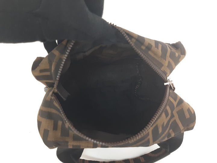 Fendi Zucca Mamma Baguette Brown Hand Bag Pouch Gold Hardware Canvas Leather8