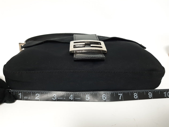FENDI Zucca Mamma Baguette Shoulder Hand Bag Canvas Leather Black6