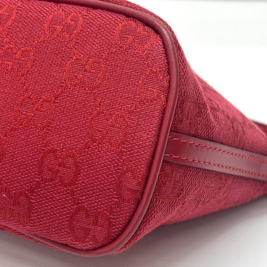 Gucci Bag Accessory Pouch Purse GG Canvas Red Silver Hardware8