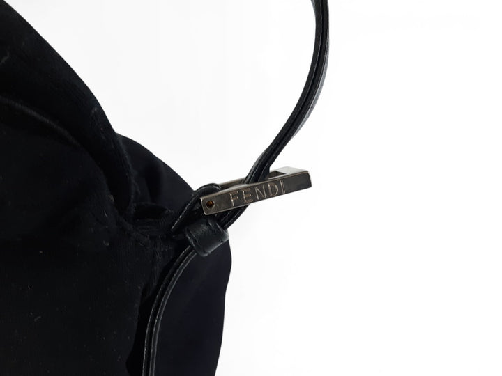 FENDI Zucca Mamma Baguette Shoulder Hand Bag Canvas Leather Black4