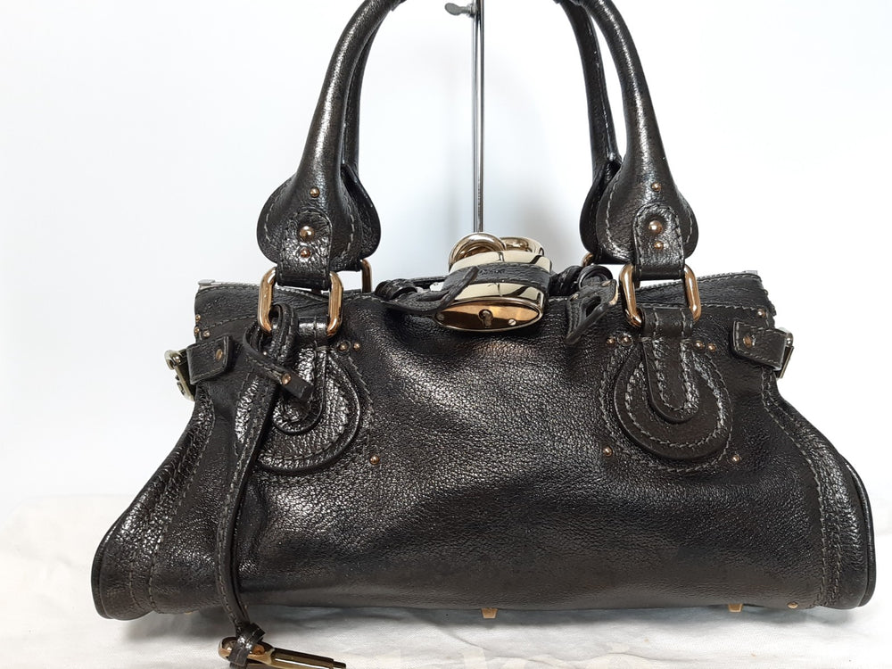 Chloe Paddington Dark Brown Bronze Glod Padlock Key Hand Shoulder Bag Dust Bag1