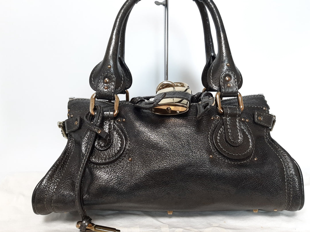 Chloe Paddington Dark Brown Bronze Glod Padlock Key Hand Shoulder Bag Dust Bag1