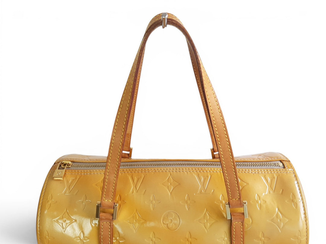 Louis Vuitton Vernis Bedford Hand Bag M91006 Vernis Monogram Yellow VI09793