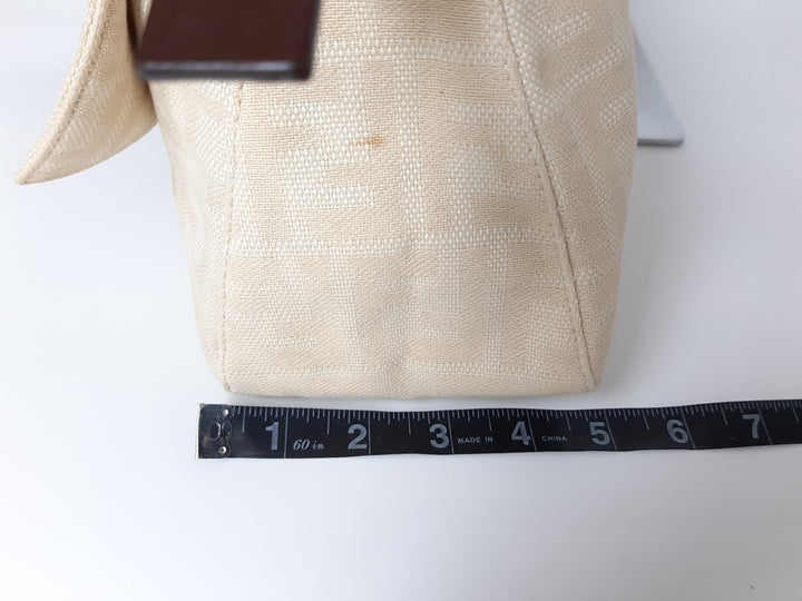 FENDI Zucca Mamma Baguette Shoulder Hand Bag Canvas Leather Beige15