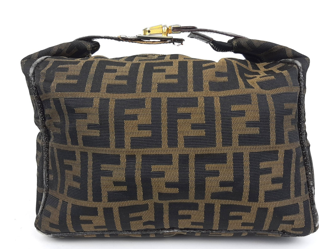 Fendi Zucca Mamma Baguette Brown Hand Bag Gold Hardware Canvas Leather1