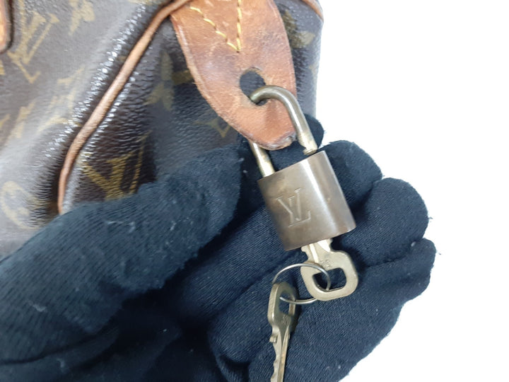 Louis Vuitton Monogram Speedy 25 M41528 Boston Bag Hand Bag MI0911 Padlock Key20