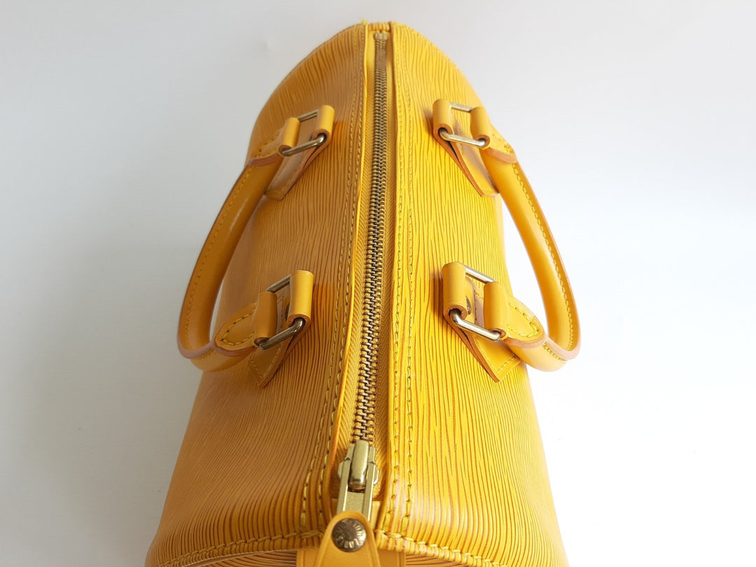 Louis Vuitton Handbag Speedy 25 Epi Leather M43019 Yellow Boston VI0955 Padlock4