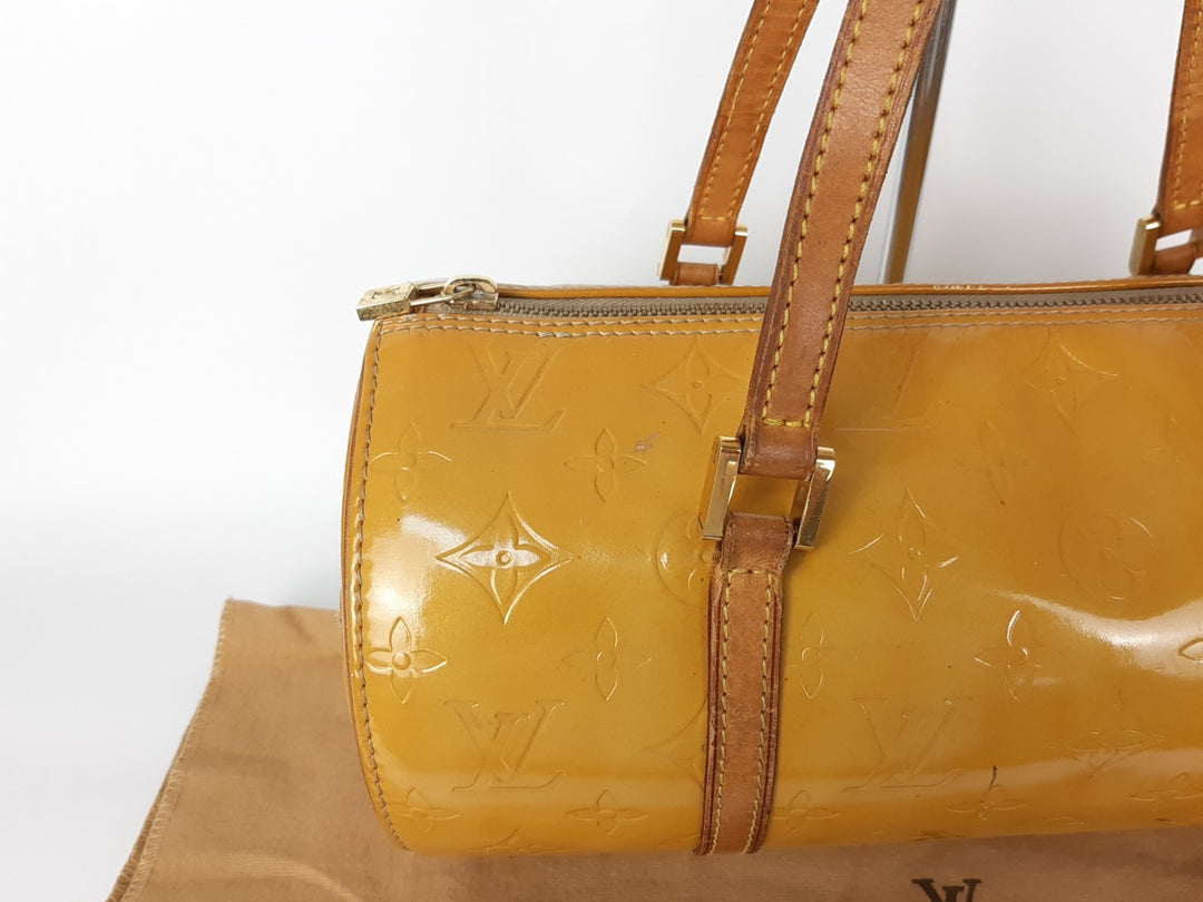 Louis Vuitton Vernis Bedford Hand Bag M91006 Monogram Yellow VI19182