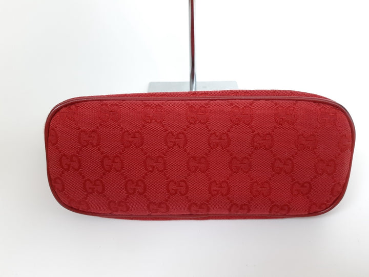 Gucci Bag Accessory Pouch Purse GG Canvas Red Silver Hardware4