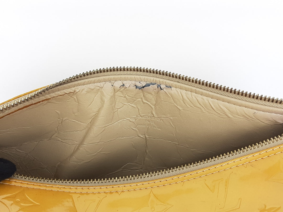 Louis Vuitton Vernis Bedford Hand Bag M91006 Monogram Yellow VI003112