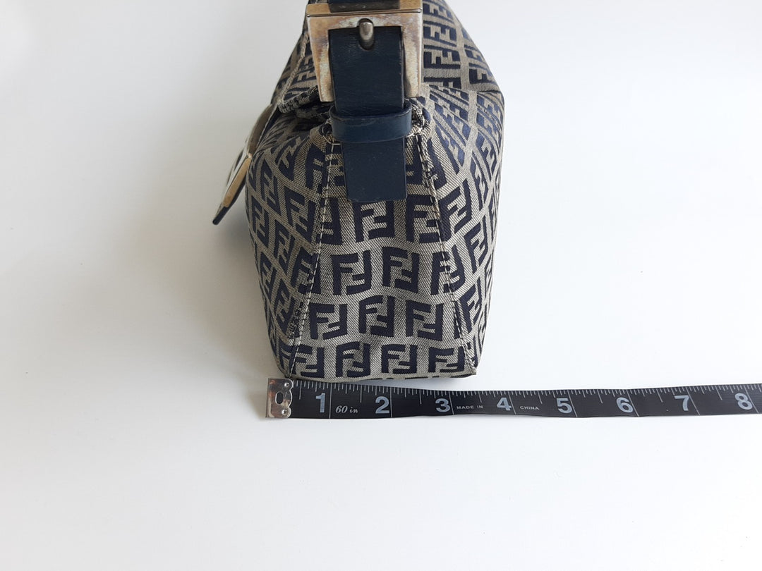 FENDI Zucca Mamma Baguette Shoulder Hand Bag Canvas Leather Gray15