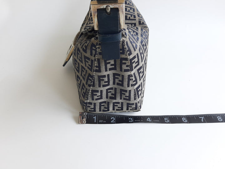 FENDI Zucca Mamma Baguette Shoulder Hand Bag Canvas Leather Gray15
