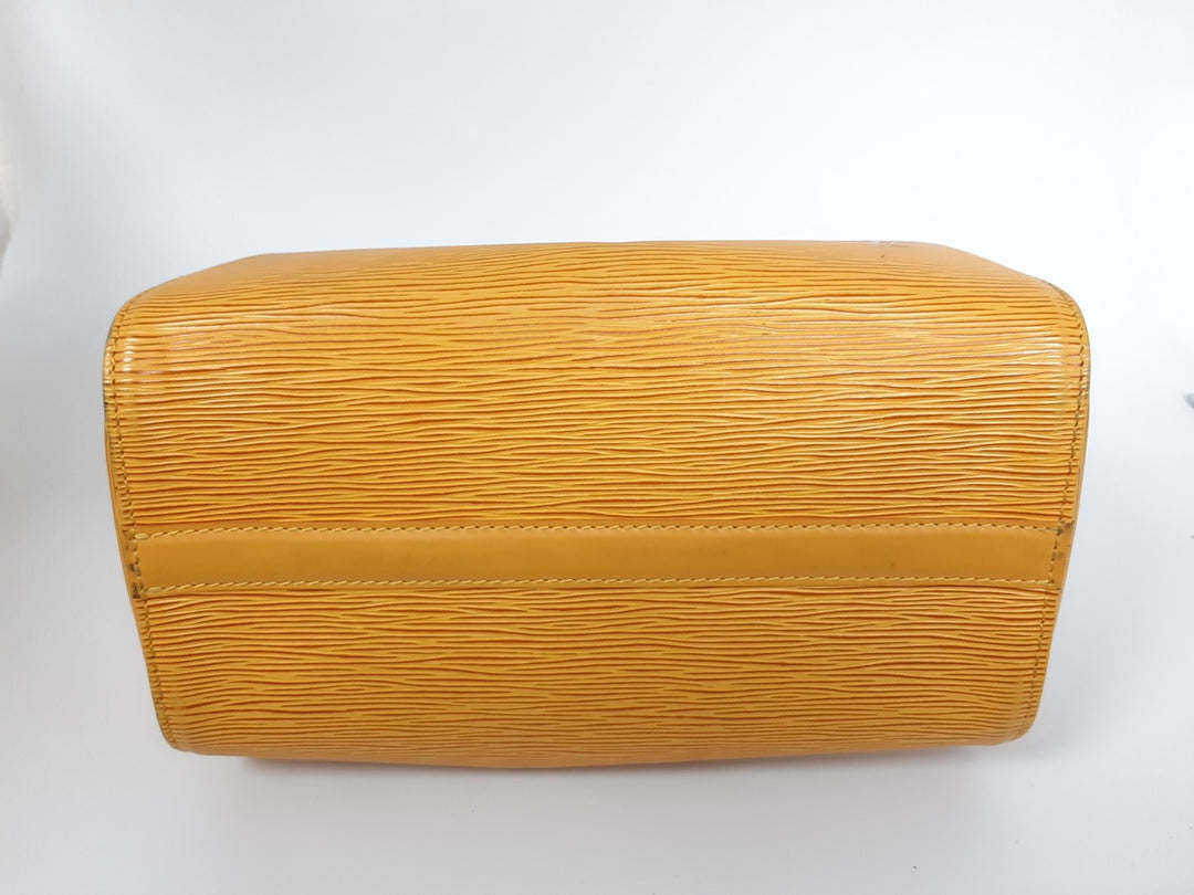 Louis Vuitton Handbag Speedy 25 Epi Leather M43019 Yellow Boston VI1914 Padlock6
