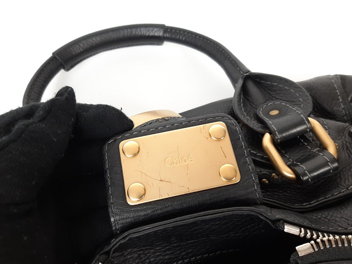 Chloe Paddington Black Glod Padlock Key Women's Hand Shoulder Bag8