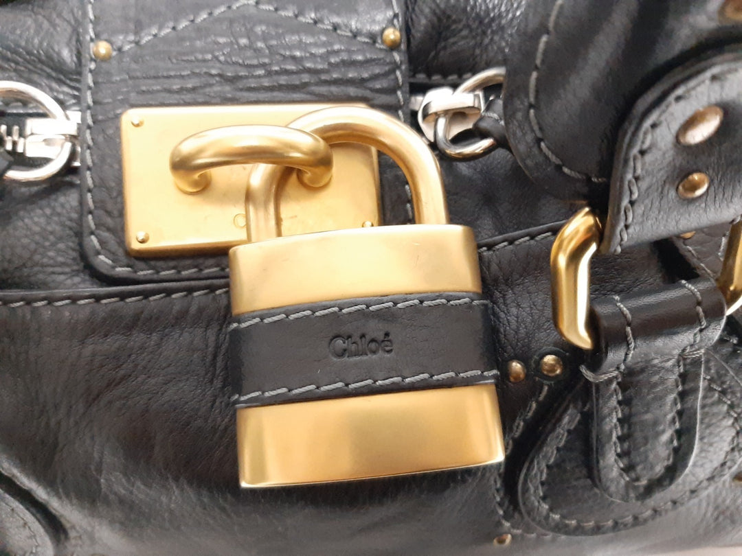 Chloe Paddington Black Glod Padlock Key Women's Hand Shoulder Bag Dust Bag13